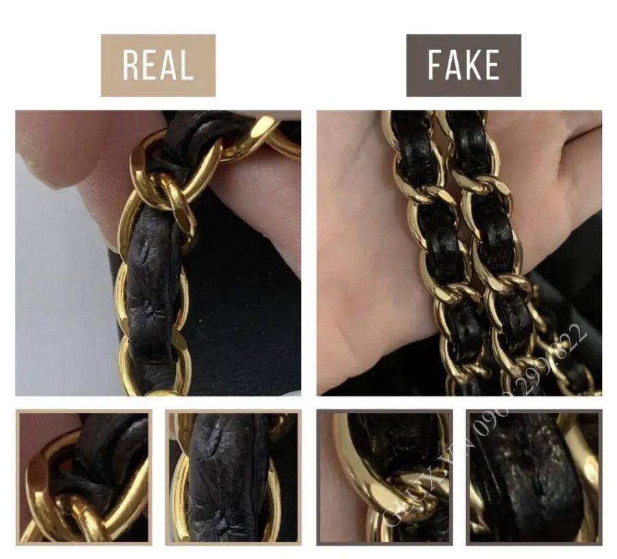 Dây đai túi Chanel fake và real