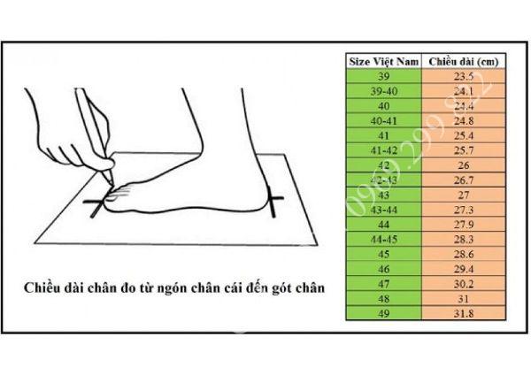 Cách đo kích thước chân